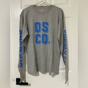 NWT diamond supply co long sleeve T shirt gray / blue DS CO Medium
